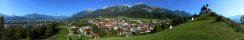 Innsbruck et Arzl depuis le Kalvarienberg (Tyrol, Autriche)