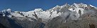 L'Allalinhorn, l'Alphubel et le Dom au-dessus de Saas Fee (Haut Valais, Suisse)