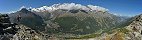 Saas Fee et Saas Grund depuis le sentier d'Almagell (Haut Valais, Suisse)