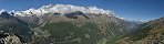 Saas Fee et Saas Grund depuis le sentier d'Almagell (Haut Valais, Suisse)