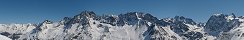 Vue sur les Alpes depuis les hauts d'Arolla (Canton du Valais, Suisse)