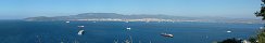 La baie de Gibraltar depuis le rocher de Gibraltar (Gibraltar)