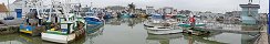 Le port de Grandcamp-Maisy avec tous les chalutiers prsents (Calvados, France)