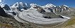 La rgion de Pontresina depuis Diavolezza (Canton des Grisons, Suisse)