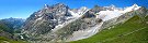 Vue vers l'Italie depuis le Grand col Ferret (Canton du Valais, Suisse)