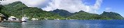 La baie de Fare, capitale de l'île de Huahine (Polynésie française)