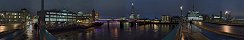 Londres de nuit depuis le pont de Southwark (Angleterre)