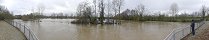Inondation de la rivire La Sarthe  Alenon (Orne, France)