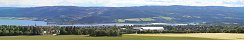 Le lac Mjosa depuis le tremplin de saut  ski (Lillehammer, Norvge)