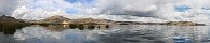 Le lac Titicaca depuis le ponton de l'hôtel (Puno, Pérou)