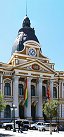 Backwards Clock on Congress Building (La Paz, Bolivia)