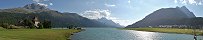 Le lac de Silvaplana près de St Moritz (Canton des Grisons, Suisse)