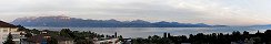 Le lac Léman depuis Lausanne au crépuscule (Canton de Vaud, Suisse)
