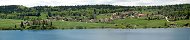 Le lac de Saint-Point et le village des Grangettes (Doubs, France)