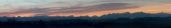 The Alps at dawn from Oulens (Swiss french area)