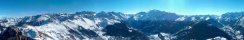 Vue hivernale depuis la Pierre Avoi (Canton du Valais, Suisse)