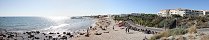 Mer et plage du cap d'Agde au soleil couchant (Languedoc Roussillon, France)