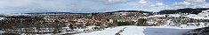 La petite ville de Pontarlier en hiver (Doubs, France)