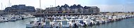 La partie ouest du port de plaisance de Grandcamp-Maisy (Calvados, France)