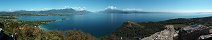 Le lac de Garde depuis le rocher de Manerba (Brescia, Italie)