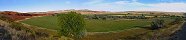 Geological Formation and Sheep Field, South of Thermopolis (Wyoming, USA)