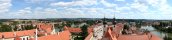 Downtown Telc from the church tower (Czech Republic)