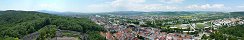 La ville de Trencín depuis le château (République slovaque)