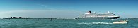 Cunard's MS Queen Victoria leaving Venice (Italy)